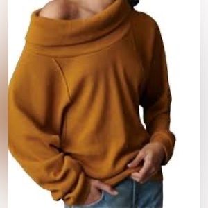 Anthropologie PILCRO Angie Waffle Knit Cowl Neck sweater